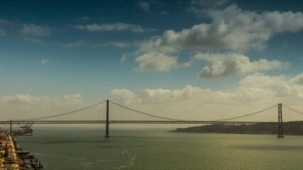 25 de Abril Bridge in Lisbon, capital of Portugal