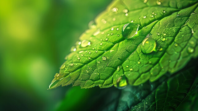 world of macro photography illustrating animating a closeup leaf featuring a shimmering water drop Push the boundaries of creativity as backdrop background complements the extraordinary composition