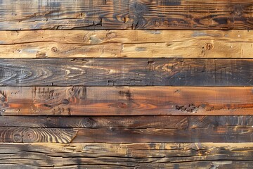 Rustic Burnt Wooden Planks Background, Vintage Distressed Wood Texture, Grunge Timber Wall or Floorboard