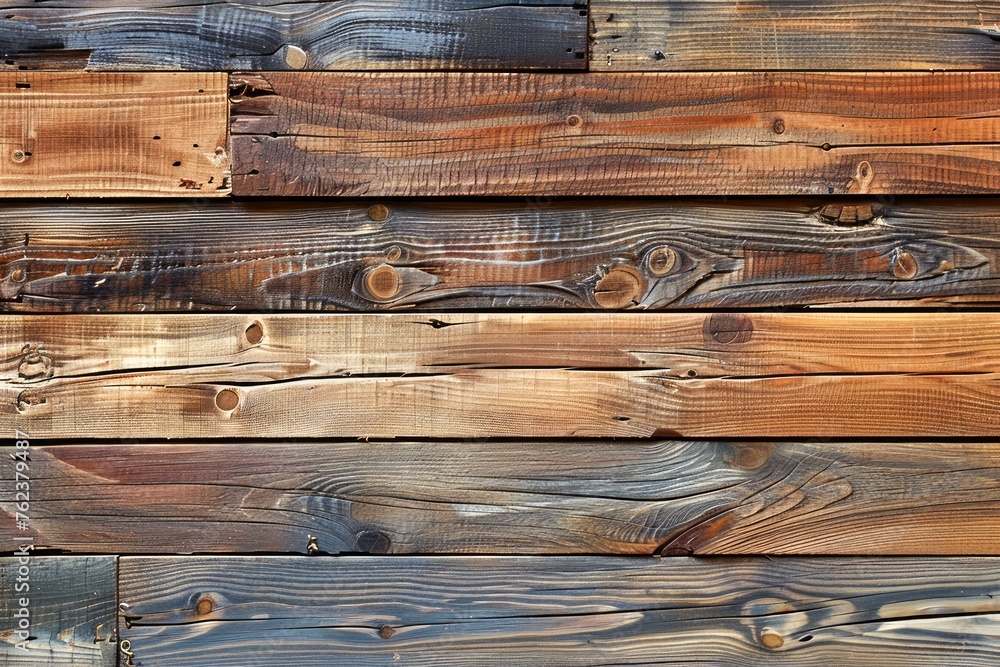 Poster variegated wooden planks texture with natural patterns and rustic charm for creative background use