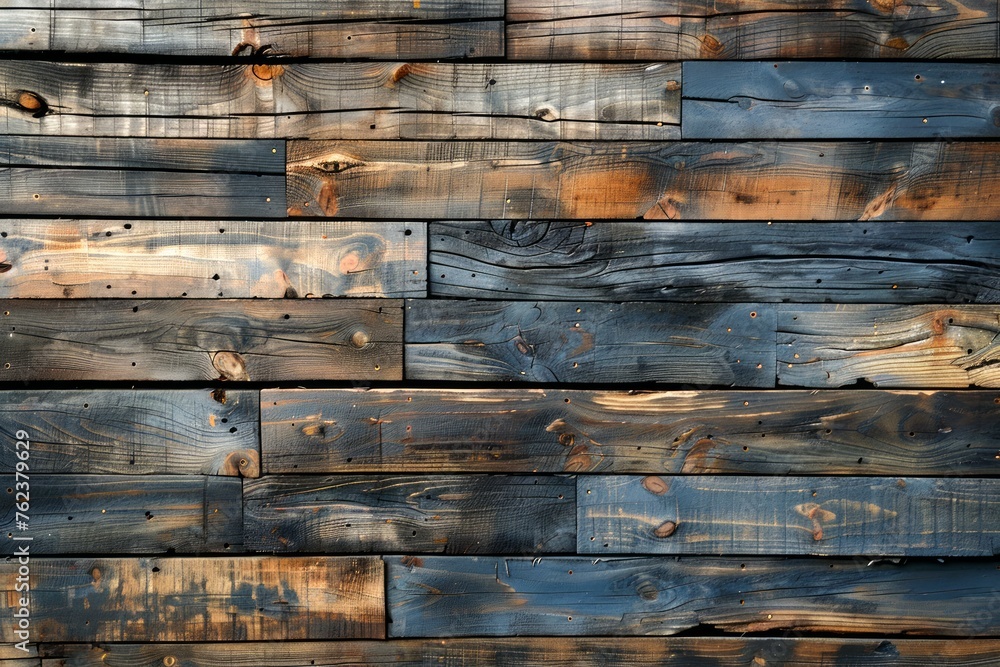 Poster vintage rustic weathered wooden plank texture background with warm sunlight effect for design and ar