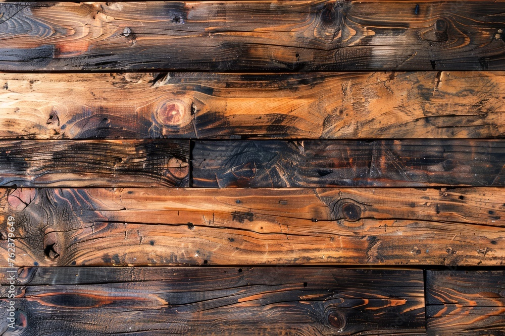 Poster vintage rustic wooden plank texture background with natural patterns and knots for design and archit