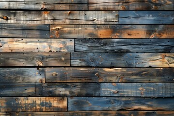 Vintage Rustic Weathered Wooden Plank Texture Background with Warm Sunlight Effect for Design and Architecture