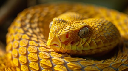 Obraz premium The Yellow White-lipped Pit Viper
