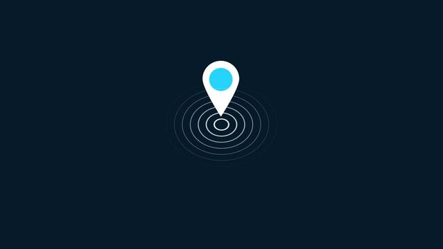 Location tracking animated ,GPS  Location tracking animation and radio waves signal point with alpha channel.