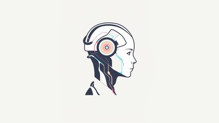 create a logo to be used in instagram. minimalist logo depicting a future with AI with a white background 