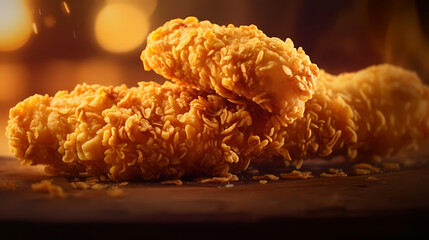 Mouth-watering crispy fried chicken close-up