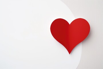 Simple red heart on a pure white backdrop.