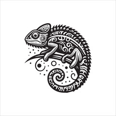 Chameleon minimalist vector illustration design
