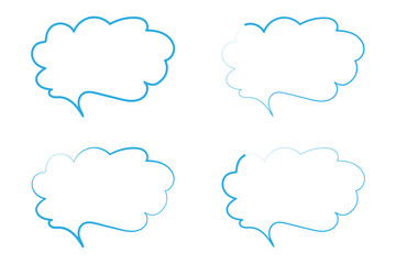 Manga speech bubbles element hand drawn empty speech chat box.