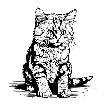 Highly detailed cat illustration.