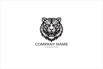 Tiger Head Tattoo. Mascot Creative Design.