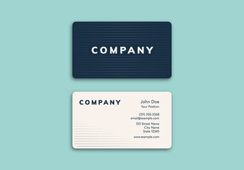 Rounded Business Card Template with Lines and Die Cut