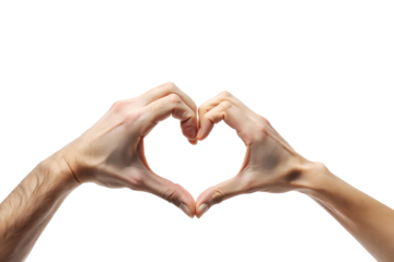 Male and female hands forming a heart shape