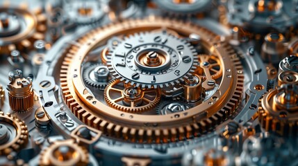 a close up of a clock made of gears and nuts