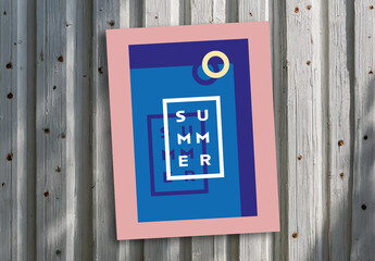 Summer Poster Template with Title in Pool