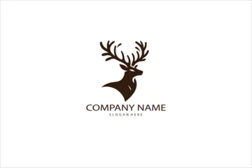 Foto op Plexiglas Buck Deer Logo, Simple Vector of Buck Deer, Great for your Hunting Logo, Deer Logo © zigmomen
