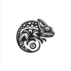  Chameleon minimalist illustration