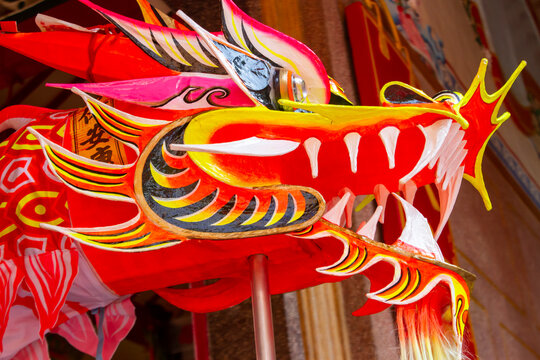 Dragon Dance Head In Sai Gon On Vietnamese New Year.