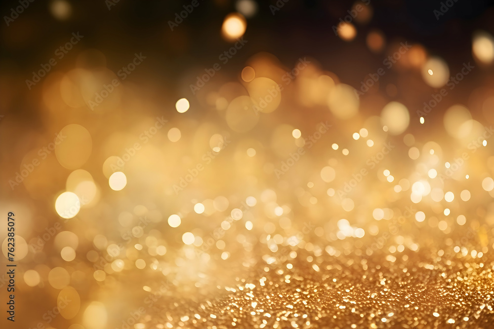 Poster light abstract glowing bokeh light. shining star, sun particles and sparks with lens flare effect on