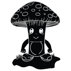 Hand drawing style of mushroom vector.
It is suitable for plant icon, sign or symbol.