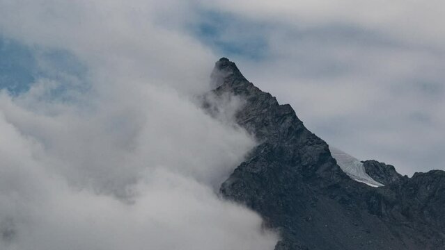 Closeup timelapse of clouds formations on Pizzo Ferr&egrave; in Madesimo - Italy