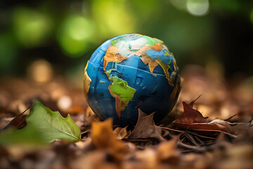 globe on the ground, world environment day, AI Generative