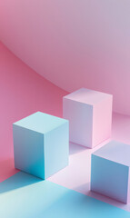 Fototapeta premium Podium, studio or stage design template for your beauty product placement, advertising or marketing backdrop. Empty, modern and beautiful platform for business branding, background or showroom mockup