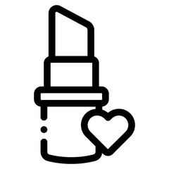 lipstick with love sign icon