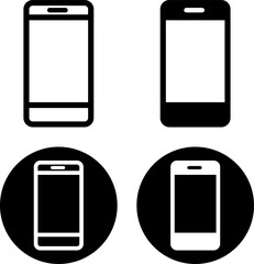 スマートフォン　シンプル　アイコンセット - obrazy, fototapety, plakaty