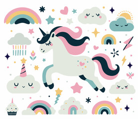 Illustration of a cute unicorn