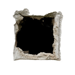 Moisture stains and deterioration on the wall
