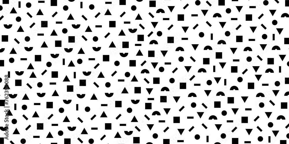 Poster hipster pattern with black and white geometric forms. retro 80s-90s pattern background. vector eps 1
