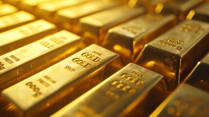 gold bars stacked in a row, federal reserve, global economic crisis