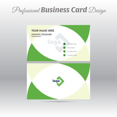Green business card design.