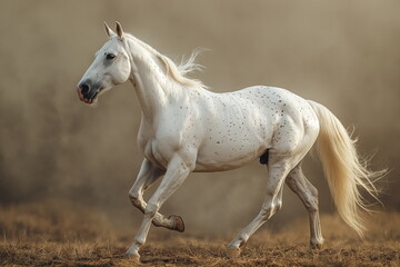 Obraz na płótnie Canvas A Hyper-Detailed Portrait of a White Horse generative AI 