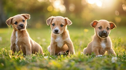 Socialization Tips for Puppies Provide a guide for new puppy owners on the importance of early socialization and how to safely introduce their puppy to new people, animals, and environments - obrazy, fototapety, plakaty