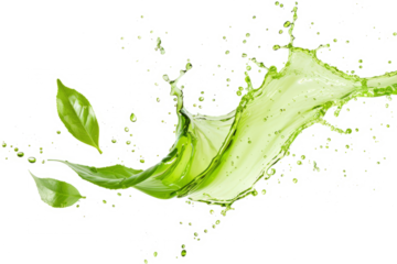 Soothing splash of aromatic green tea, with tea leaves