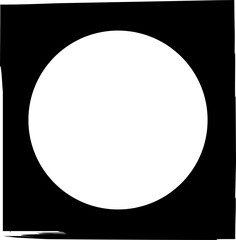 Square brush frame elements with circle border layout