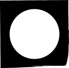 Square brush frame elements with circle border layout