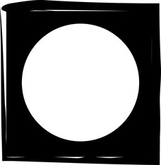 Square brush frame elements with circle border layout