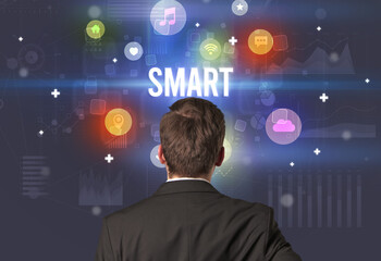 Rear view of a businessman