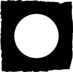 Square brush frame elements with circle border layout