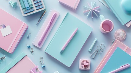 Create a dialogue between two characters discussing their favorite minimalist, pastel-colored office supplies, such as notebooks, pens, and desk organizers