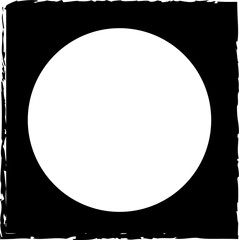 Square brush frame elements with circle border layout