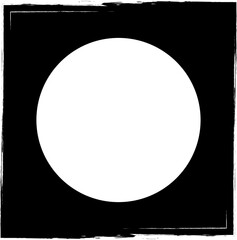 Square brush frame elements with circle border layout