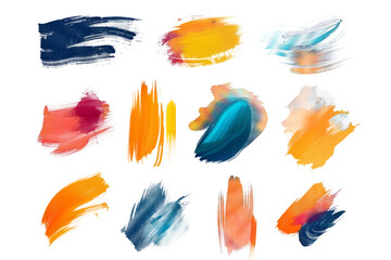 Obraz premium attractive set brush strokes isolated on white background