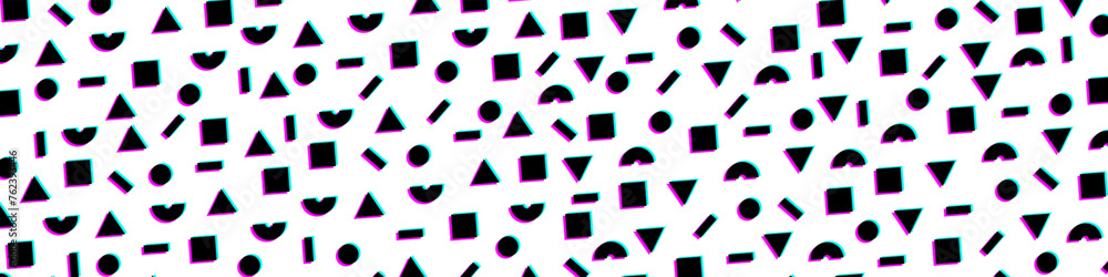 Poster hipster pattern with black and white geometric forms. retro 80s-90s pattern background. vector eps 1