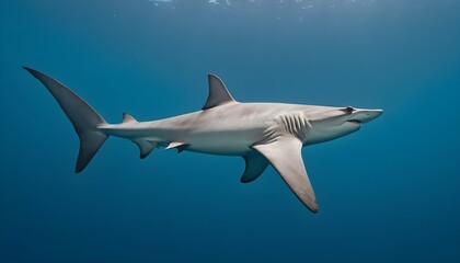 A Hammerhead Shark Gliding Through The Water With Upscaled 5