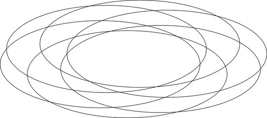 Oval line overlapping icon. Design elements